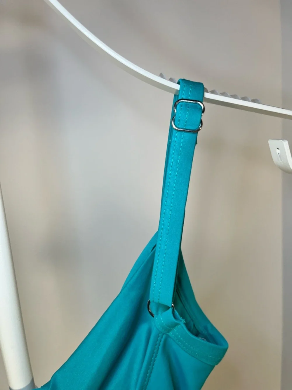 Jantzen Classics Teal Green Blue One Piece Swimwear Ruching, Size 8
